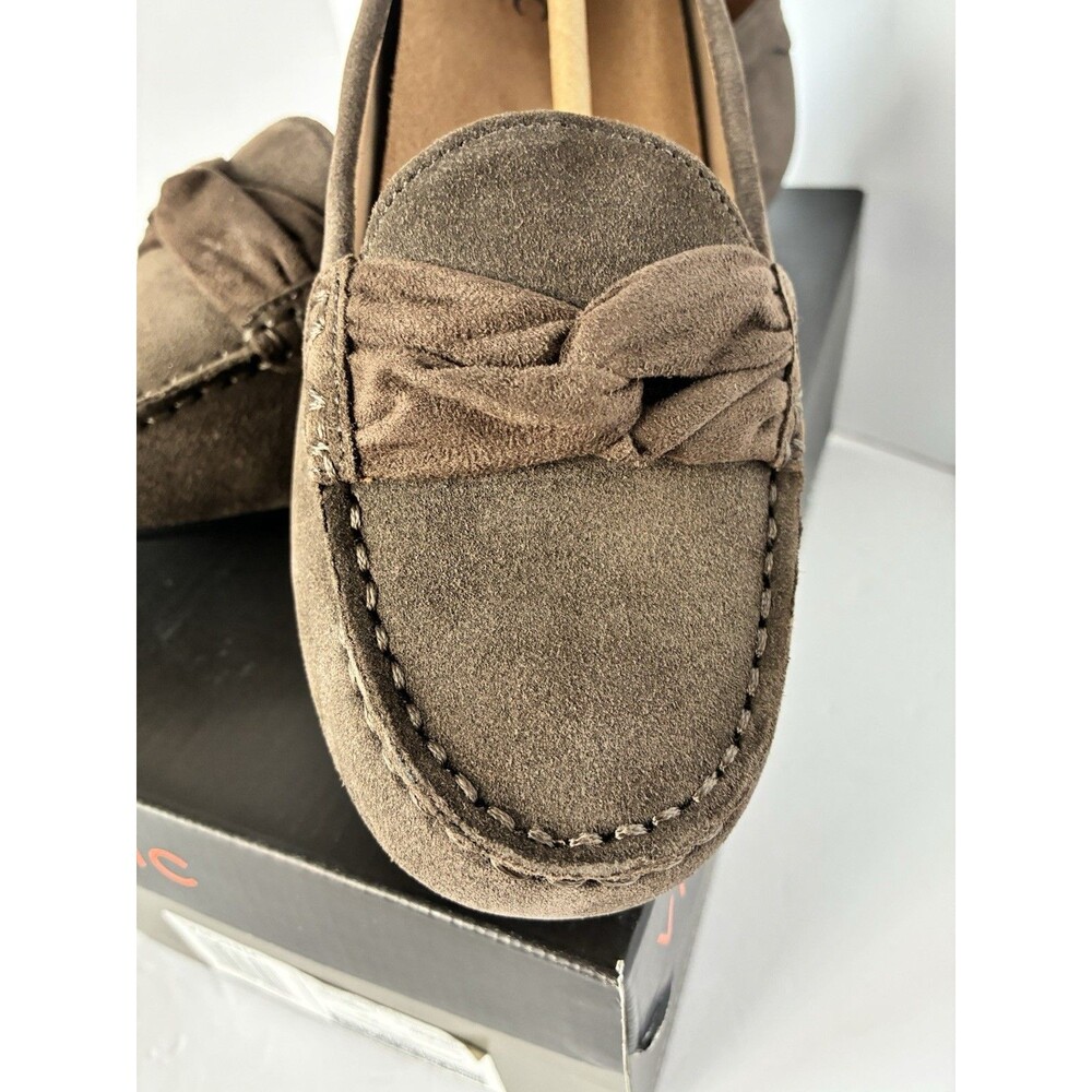 Vionic Norah Gray Suede Moccasin Shoes Slip On Flats Bow Orthotic Womens Sz. 8.5 - Picture 2 of 14